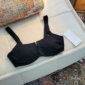 Black Athleta Square Neck V Bikini Top
